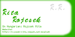 rita rojcsek business card